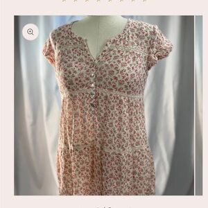 SOLD! H&M L.O.G.G Size 14 Floral Lace Semi-Sheer Dress Grunge